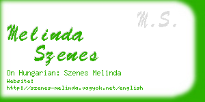 melinda szenes business card